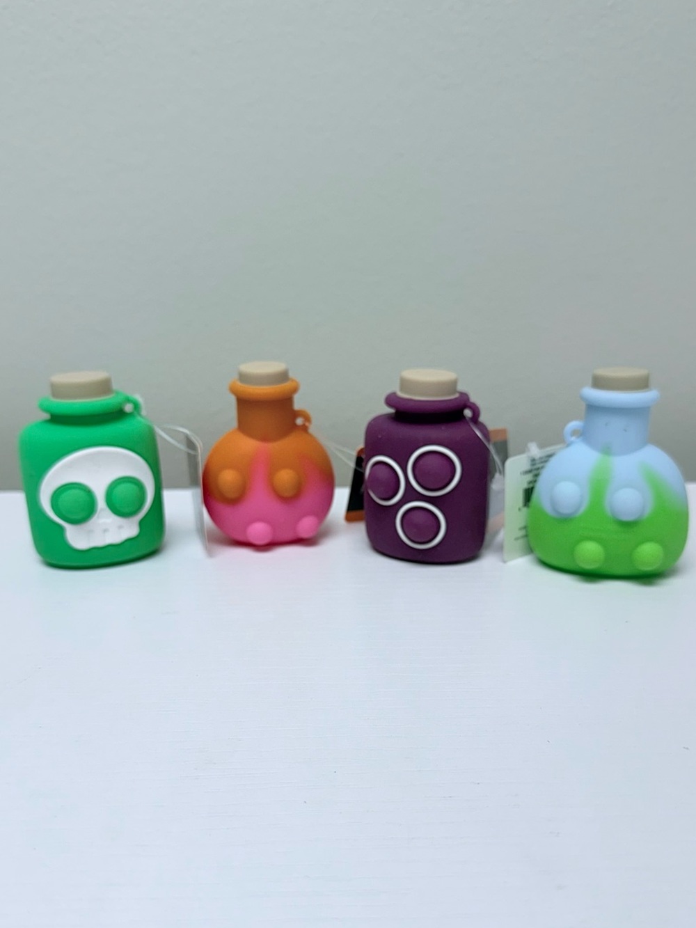 Full Set of 4 Kids Fidget Pop-it Potion Silicone Bottles